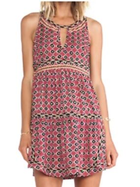 Pam & Gela Teired Ikat Dress Woman’s Size L